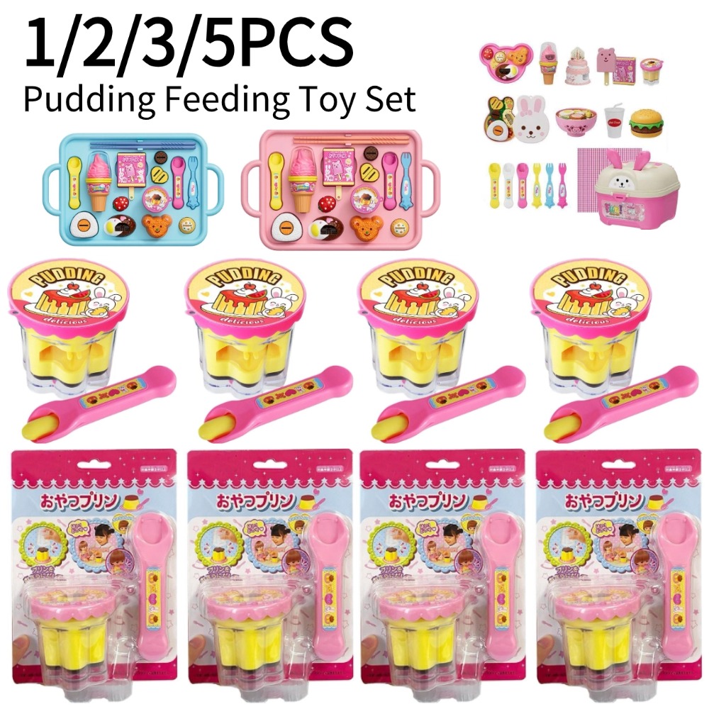 Baby Food Doll - مجموعة ألعاب التظاهر بالبودنغ مع ملعقة