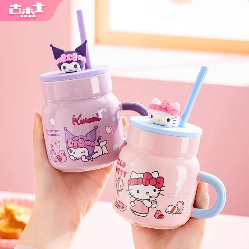 Training Cup Straw - سانريو 450 مللي كوب سيراميك مرحبا