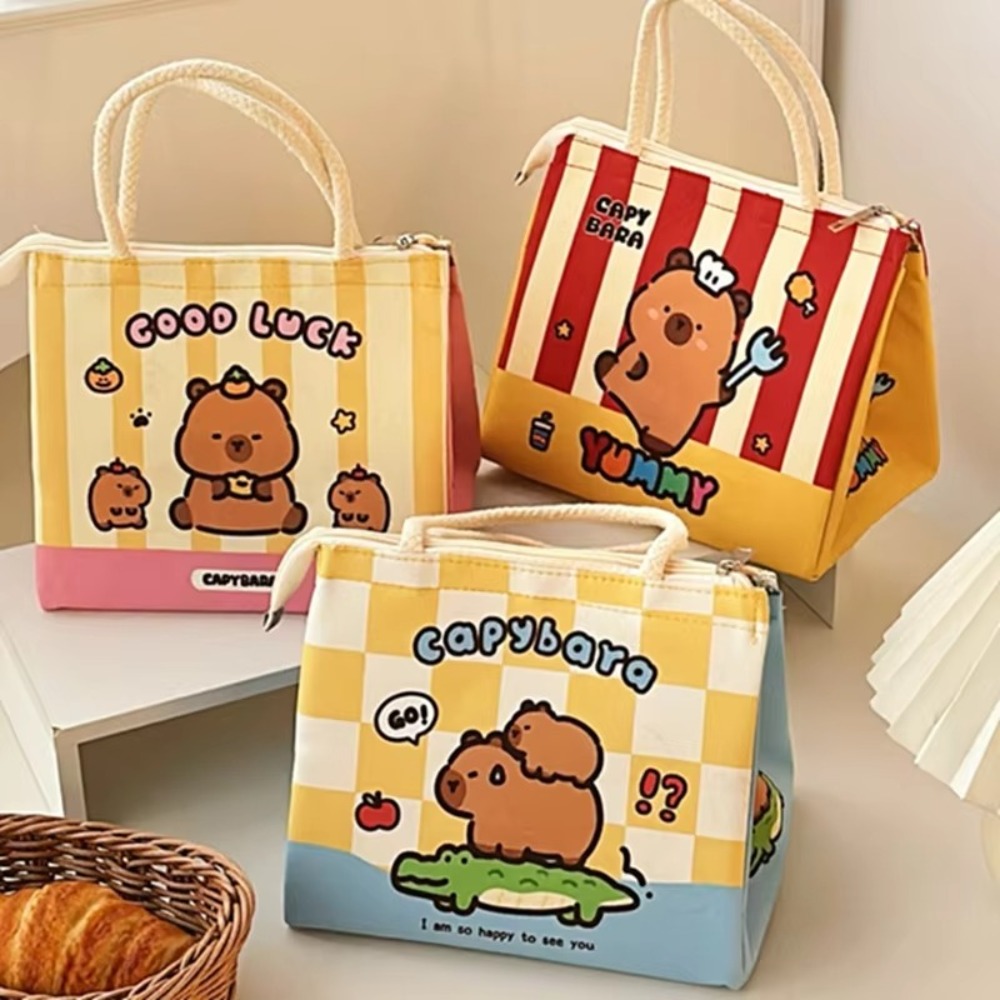 Baby Food Zip Lock Bag - حقيبة غداء حرارية كاواي كابيبارا معزولة،