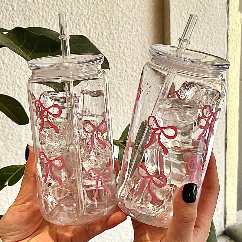 كوب بلاستيكي وردي لطيف بفيونكة - مراجعة Training Cup Straw وسعره