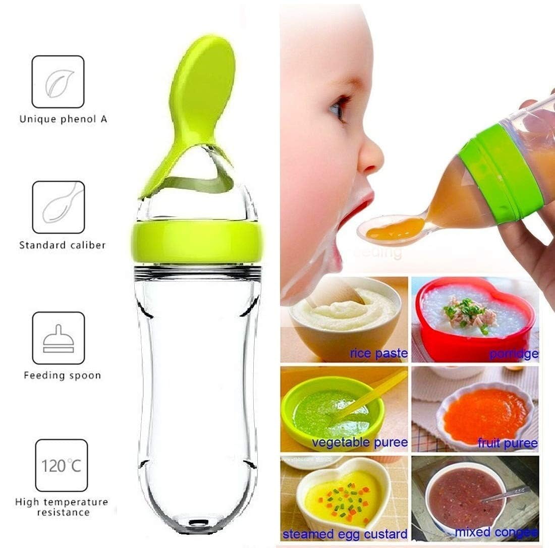 الضغط على زجاجة تستخدم في الرض - مراجعة Baby Food Guide وسعره