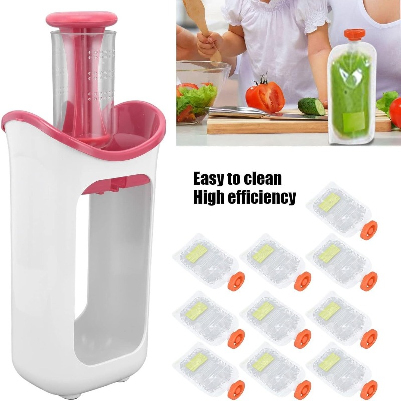 محطة ضغط أغذية الأطفال مع 10 ق - مراجعة Baby Food Zip Lock Bag وسعره