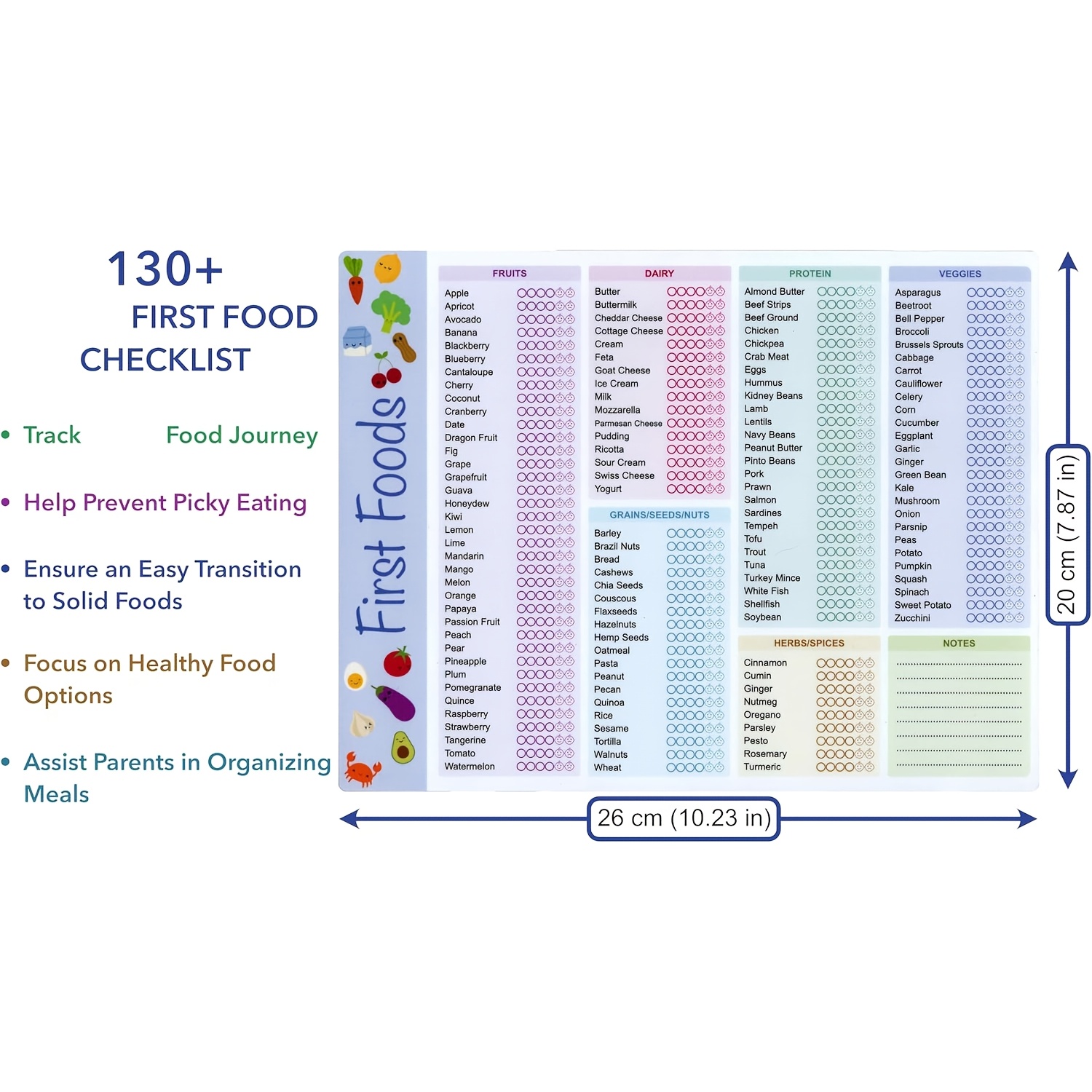 مخطط تتبع أطعمة الأطفال الأولي - مراجعة Baby Food Checklist وسعره